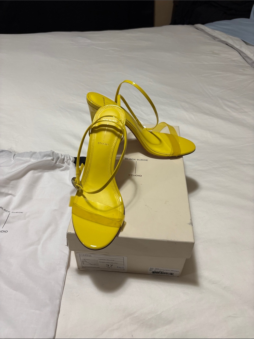 Sleek Yellow Strappy High Heel Sandals